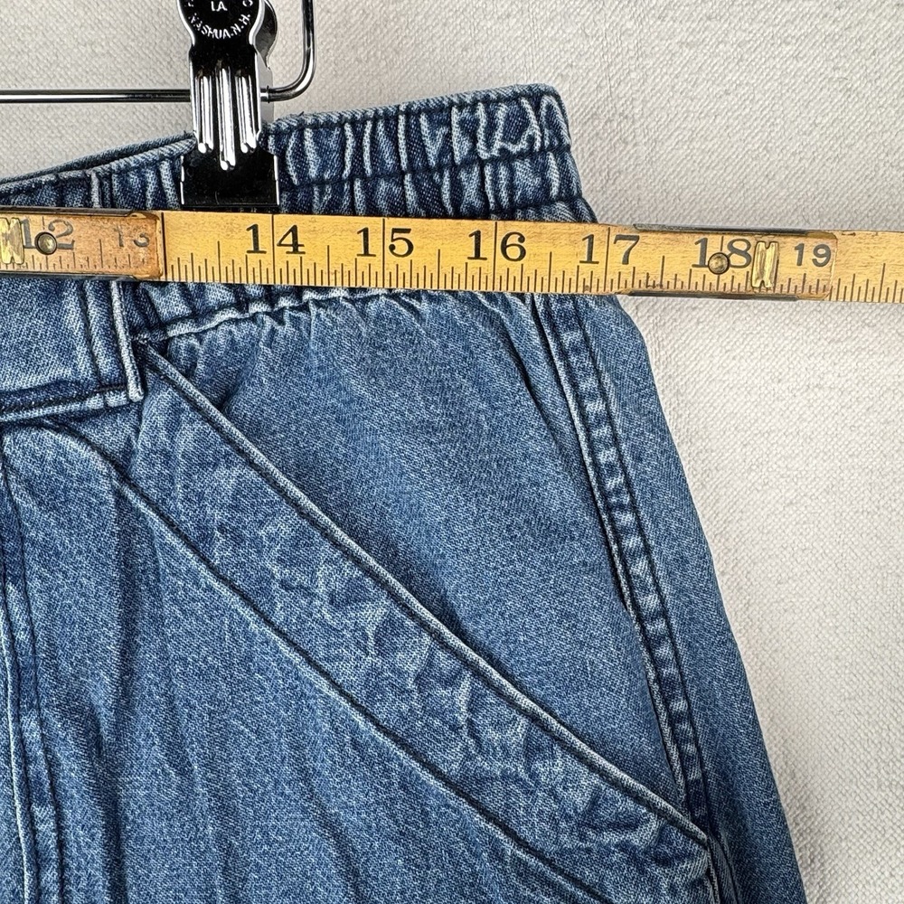 Vtg St. John's Bay Denim Cargo Safari Pocket Shorts Mens 34x6 Blue Elastic Waist - Picture 5 of 8